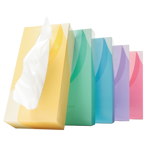 TANOSEE ティッシュペーパー 5colors 200組 5箱/袋(ご注文単位1袋)【直送品】