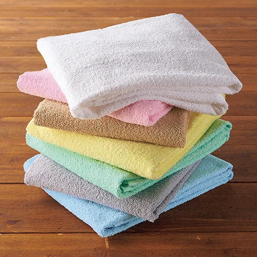 TANOSEE バスタオル ブルー 3枚/袋（ご注文単位1袋）【直送品】