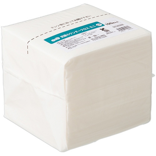 TANOSEE 抗菌カウンタークロス ミニ ホワイト 100枚 18袋/箱(ご注文単位1箱)【直送品】