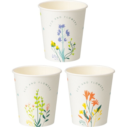 TANOSEE 紙コップ AND FLOWERS(アンド フラワーズ) 205ml(7オンス) 80個 5袋/箱(ご注文単位1箱)【直送品】