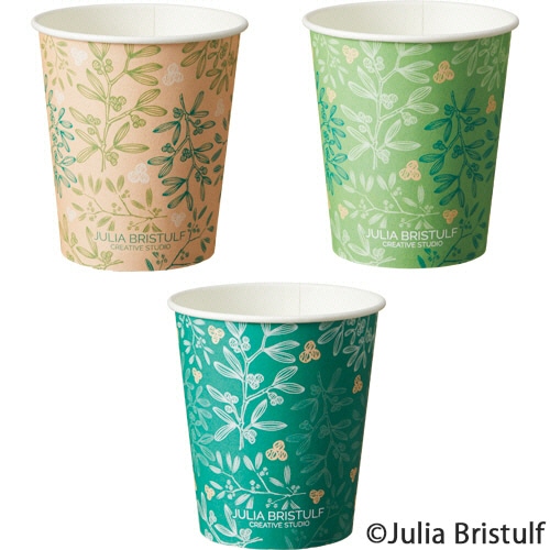 TANOSEE 紙コップ BerryLeaf(ベリーリーフ) 205ml(7オンス) 80個/袋(ご注文単位1袋)【直送品】