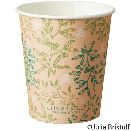 TANOSEE 紙コップ BerryLeaf(ベリーリーフ) 205ml(7オンス) 80個/袋(ご注文単位1袋)【直送品】