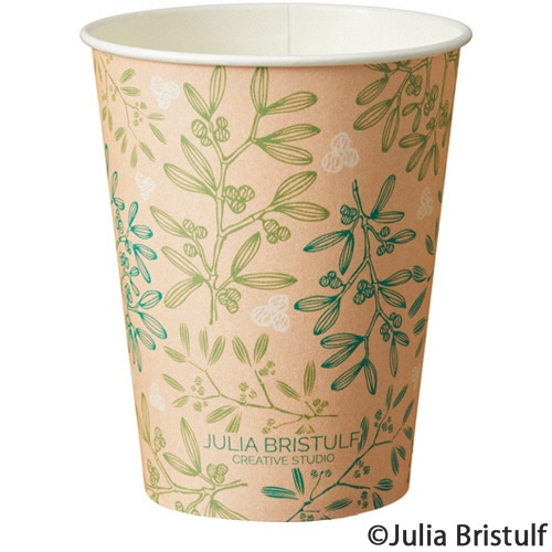 TANOSEE 紙コップ BerryLeaf(ベリーリーフ) 275ml(9オンス) 100個/袋(ご注文単位1袋)【直送品】