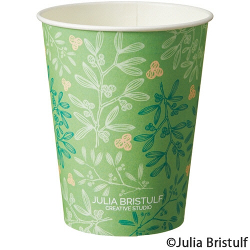 TANOSEE 紙コップ BerryLeaf(ベリーリーフ) 275ml(9オンス) 100個/袋(ご注文単位1袋)【直送品】