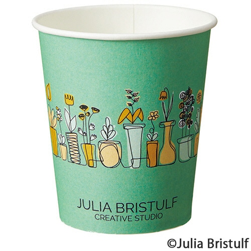 TANOSEE 紙コップ Plants(プランツ) 205ml(7オンス) 80個/袋(ご注文単位1袋)【直送品】