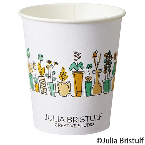 TANOSEE 紙コップ Plants(プランツ) 205ml(7オンス) 80個/袋(ご注文単位1袋)【直送品】