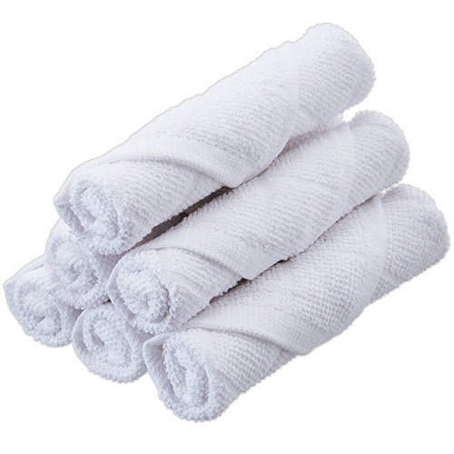 TANOSEE 薄手 おしぼりタオル ホワイト 50枚/袋(ご注文単位1袋)【直送品】