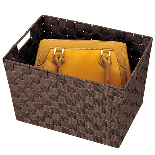 アスト PPクロス収納バスケット ブラウン 1個(ご注文単位1個)【直送品】