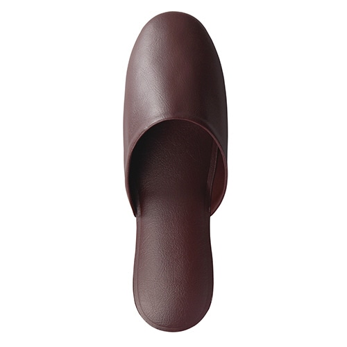オーミケンシ レザー調スリッパ ダークブラウン 10足/セット(ご注文単位1セット)【直送品】