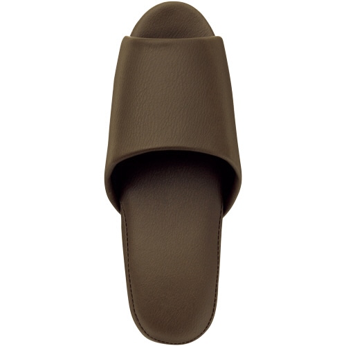 オーミケンシ 抗菌ビニールレザー調スリッパ(前開き) ダークブラウン 1足(ご注文単位1足)【直送品】