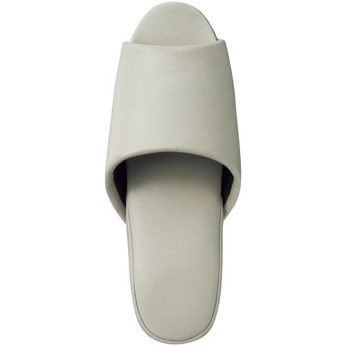 オーミケンシ 抗菌ビニールレザー調スリッパ(前開き) ホワイトグレー 1足(ご注文単位1足)【直送品】