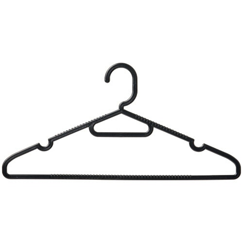 オカザキ スリット付ハンガー ブラック 50本/箱（ご注文単位1箱）【直送品】