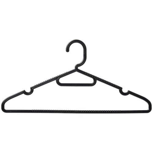 オカザキ スリット付ハンガー ブラック 10本/袋（ご注文単位1袋）【直送品】