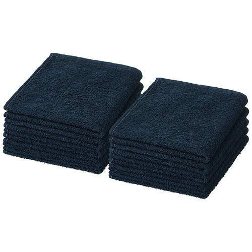 おしぼりタオル ネイビー 10枚/袋（ご注文単位1袋）【直送品】