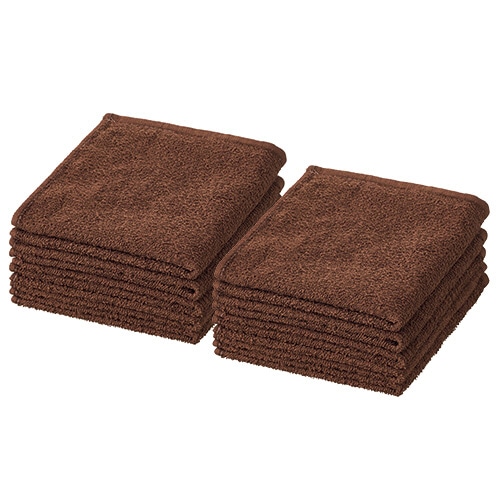 おしぼりタオル ブラウン 10枚/袋（ご注文単位1袋）【直送品】