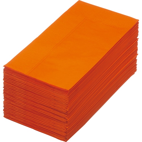 カラーナプキン 2PLY 8つ折 マンダリン 50枚/袋(ご注文単位1袋)【直送品】