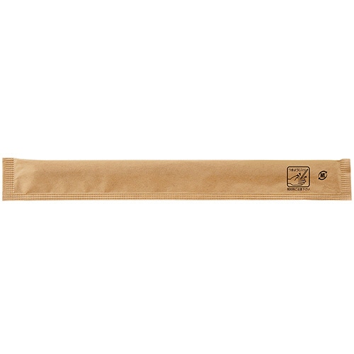 クラフトマン 業務用白楊元禄紙完封箸 爪楊枝あり HK-WB-004 500膳/箱（ご注文単位1箱）【直送品】