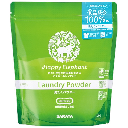 サラヤ ハッピーエレファント 洗たくパウダー 1.2kg 1個（ご注文単位1個）【直送品】