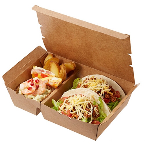 シモジマ HEIKO 弁当容器 エコランチボックス 2仕切 #004409005 20枚/袋(ご注文単位1袋)【直送品】