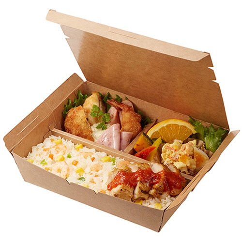 シモジマ HEIKO 弁当容器 エコランチボックス 3仕切 #004409006 20枚/袋(ご注文単位1袋)【直送品】