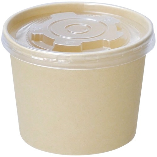 ストリックスデザイン 未晒バンブーペーパー フタ付フードボウル 520ml SD-161 30組/袋(ご注文単位1袋)【直送品】