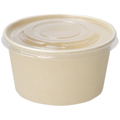 ストリックスデザイン 未晒バンブーペーパー フタ付フードボウル 720ml SD-162 30組/袋(ご注文単位1袋)【直送品】