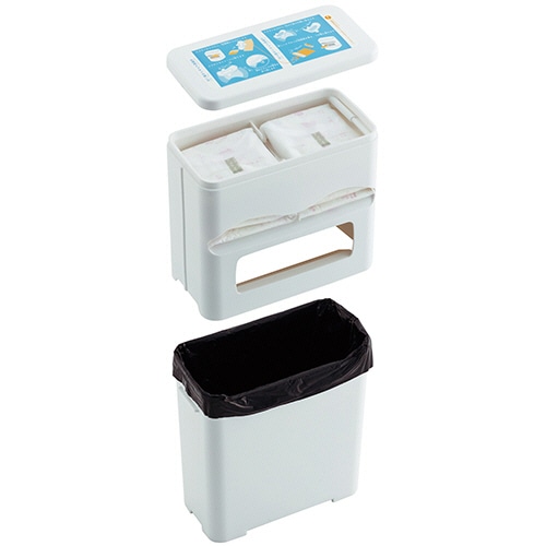テラモト サニタリーポケットボックス ホワイト DS-239-100-0 1台(ご注文単位1台)【直送品】