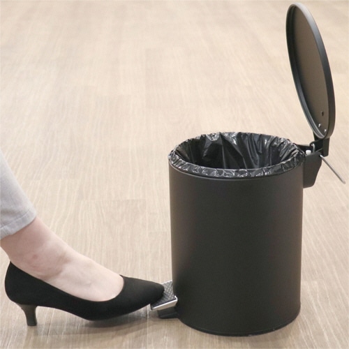 テラモト ペダルボックス(静音タイプ) ブラック 5L DS-238-705-7 1台(ご注文単位1台)【直送品】