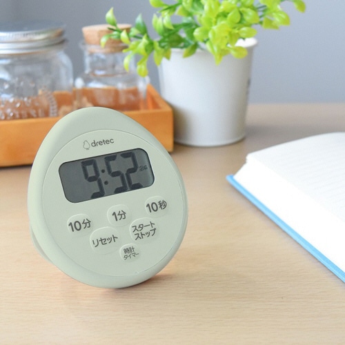 ドリテック 時計付防水タイマー ライトグレー T-611LG 1個(ご注文単位1個)【直送品】