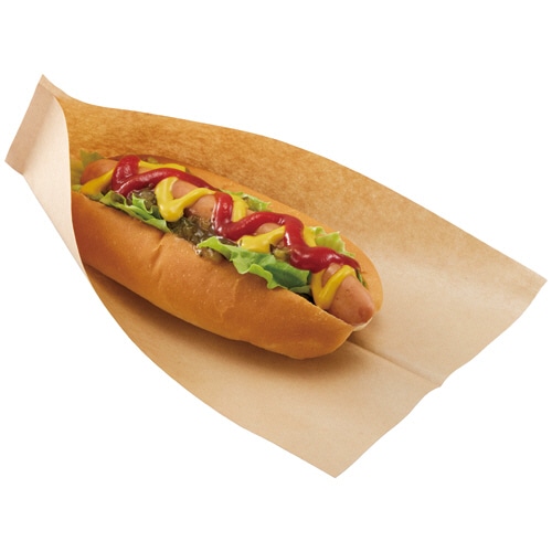 ホットドッグスリーブ 耐油 L 未晒 100枚/袋(ご注文単位1袋)【直送品】