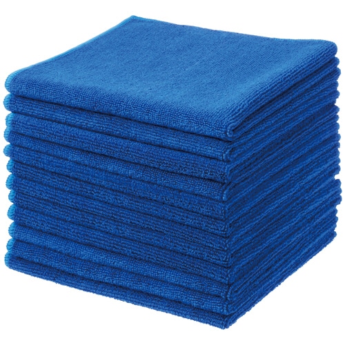 ボンスター 大判厚手マイクロファイバークロス 400×400mm ブルー F-985 12枚/袋(ご注文単位1袋)【直送品】