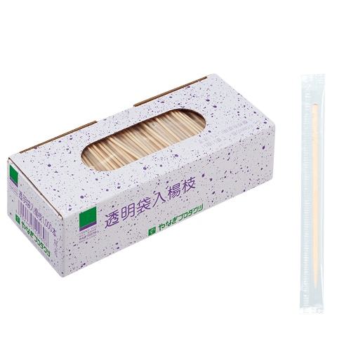 やなぎプロダクツ 透明袋入楊枝 J-037 1000本/袋(ご注文単位1袋)【直送品】