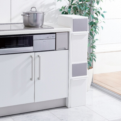 ライクイット フロントオープントラッシュビン 25L スリム LBD-08 1台(ご注文単位1台)【直送品】