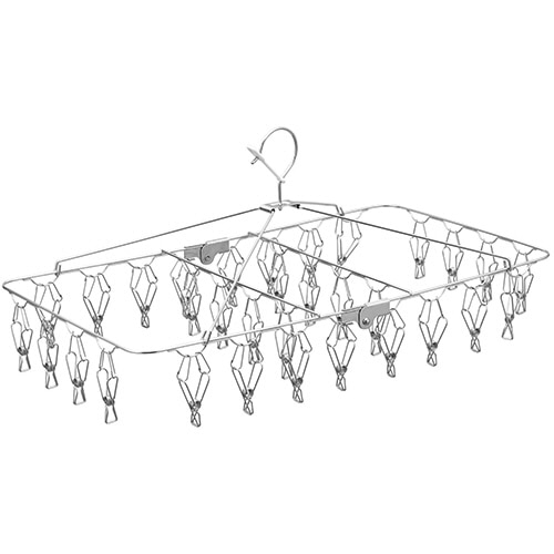 レック オールステンレス 小物 角ハンガー ピンチ32個付 W-438 1個（ご注文単位1個）【直送品】