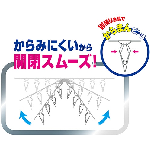 レック オールステンレス 小物 角ハンガー ピンチ32個付 W-438 1個(ご注文単位1個)【直送品】