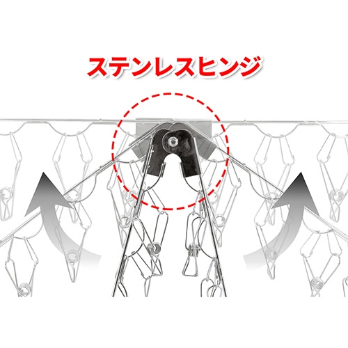 レック オールステンレス 小物 角ハンガー ピンチ32個付 W-438 1個(ご注文単位1個)【直送品】