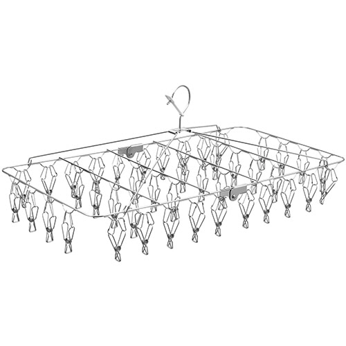 レック オールステンレス 小物 角ハンガー ピンチ42個付 W-437 1個（ご注文単位1個）【直送品】