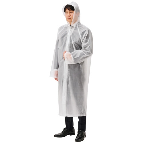 伊藤忠リーテイルリンク レインコート前開きタイプ 乳白 120cm KPA-2 60枚/セット(ご注文単位1セット)【直送品】