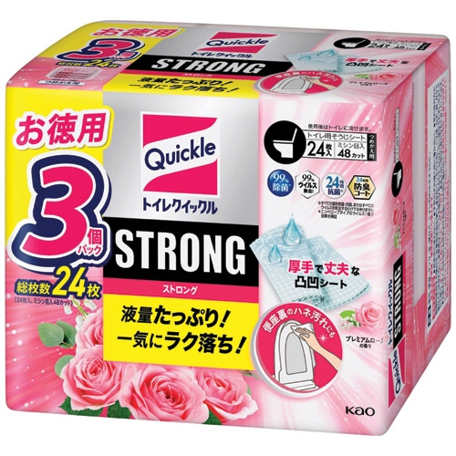 花王 トイレクイックル STRONG プレミアムローズの香り つめかえ用 24枚/袋(ご注文単位1袋)【直送品】