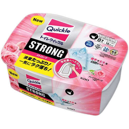 花王 トイレクイックル STRONG プレミアムローズの香り 本体 8枚/個(ご注文単位1個)【直送品】