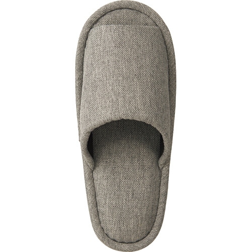 外縫いスリッパ 前あき グレー 1足(ご注文単位1足)【直送品】