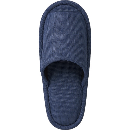 外縫いスリッパ 前あき ネイビー 1足(ご注文単位1足)【直送品】