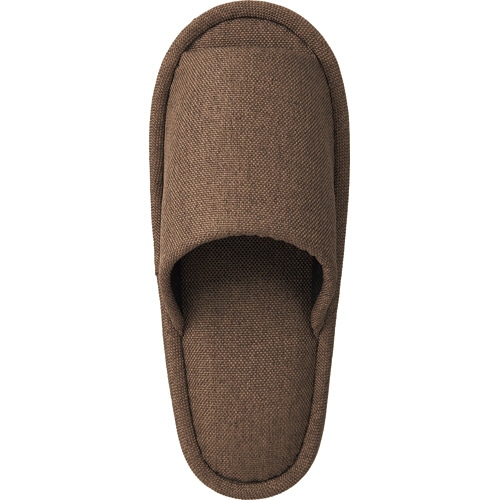 外縫いスリッパ 前あき ブラウン 1足(ご注文単位1足)【直送品】