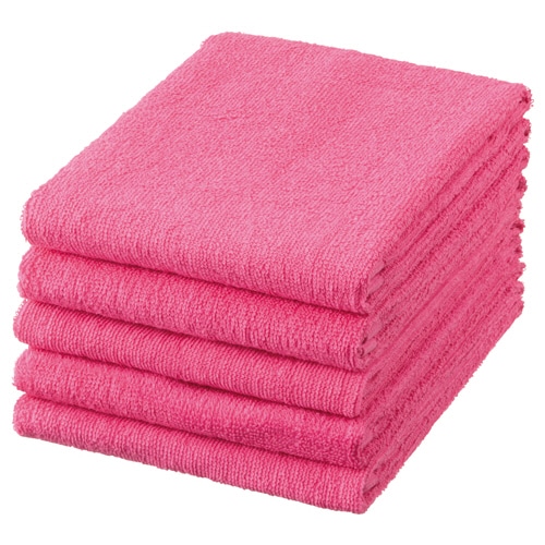 三和 業務用スレン染めフェイスタオル ピンク VN240PI-TN 5枚/袋(ご注文単位1袋)【直送品】