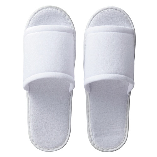 三和 使い捨てパイルスリッパ ホワイト 10足/袋（ご注文単位1袋）【直送品】