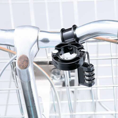 川住製作所 ヘルメットホルダー 南京錠付き ブラック KW-79BK 1個(ご注文単位1個)【直送品】