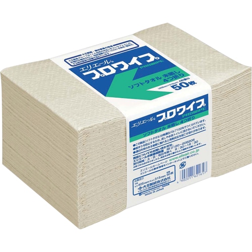 大王製紙 エリエール プロワイプ ソフトタオル 未晒 帯どめ50 50枚 24袋/箱（ご注文単位1箱）【直送品】