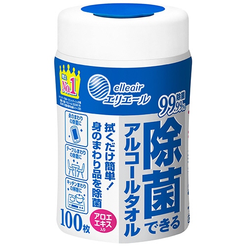大王製紙 エリエール 除菌できるアルコールタオル 本体 100枚/本（ご注文単位1本）【直送品】