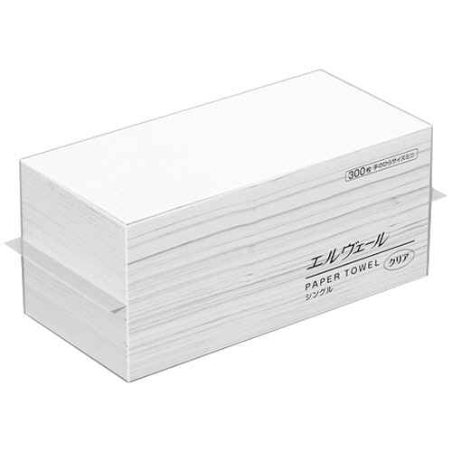 大王製紙 エルヴェール ペーパータオル クリア シングル 手のひらサイズミニ 300枚 1個（ご注文単位1個）【直送品】