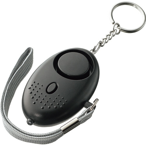 明晃化成工業 大きな音の防犯ブザー(LEDライト付) ブラック KBB96-BK 1個（ご注文単位1個）【直送品】